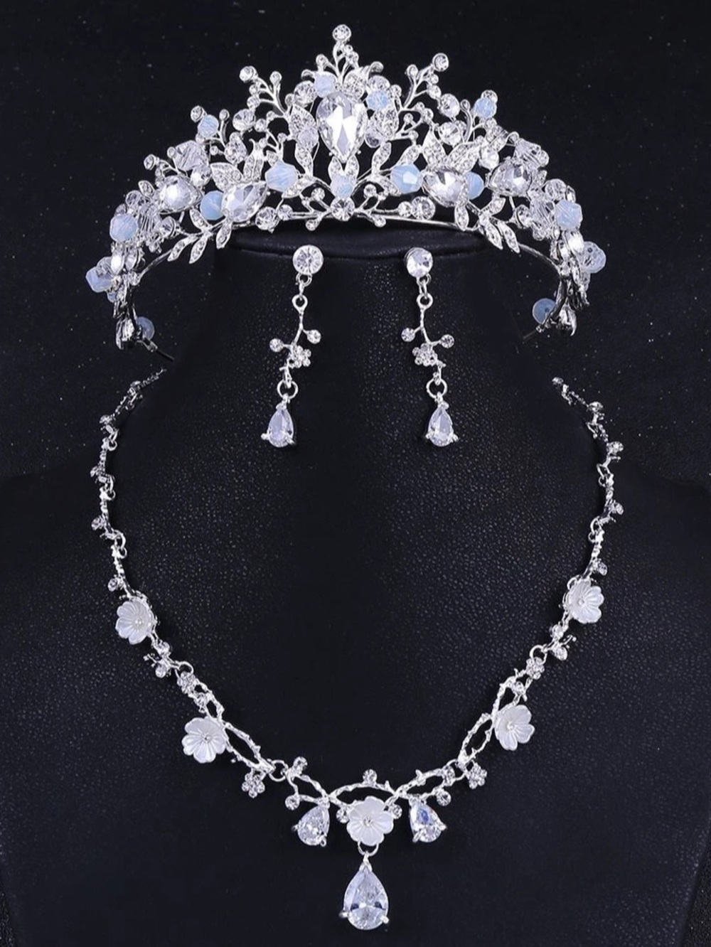 Bridal Tiara Necklace & Earrings Set